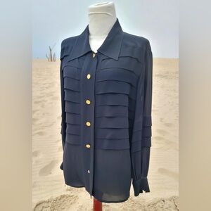 Sheer Chanel black blouse- versatile and sexy